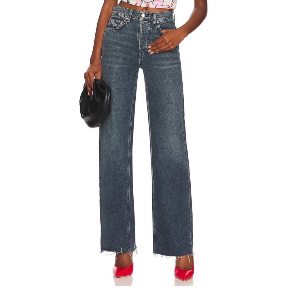 GRLFRND Brooklyn High Rise Straight Jeans in Pier 39 Wash Size 31